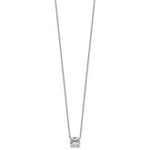 14k White Gold 2 carat Lab Grown Diamond VS+ F+ Cushion Complete 18 inch Four Prong Pendant Necklace